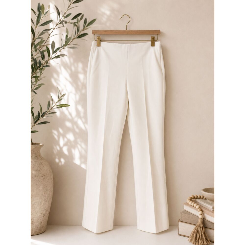 Zara Women's White Straight Leg Dress Pants Size Small NWOT High Rise Minimalist